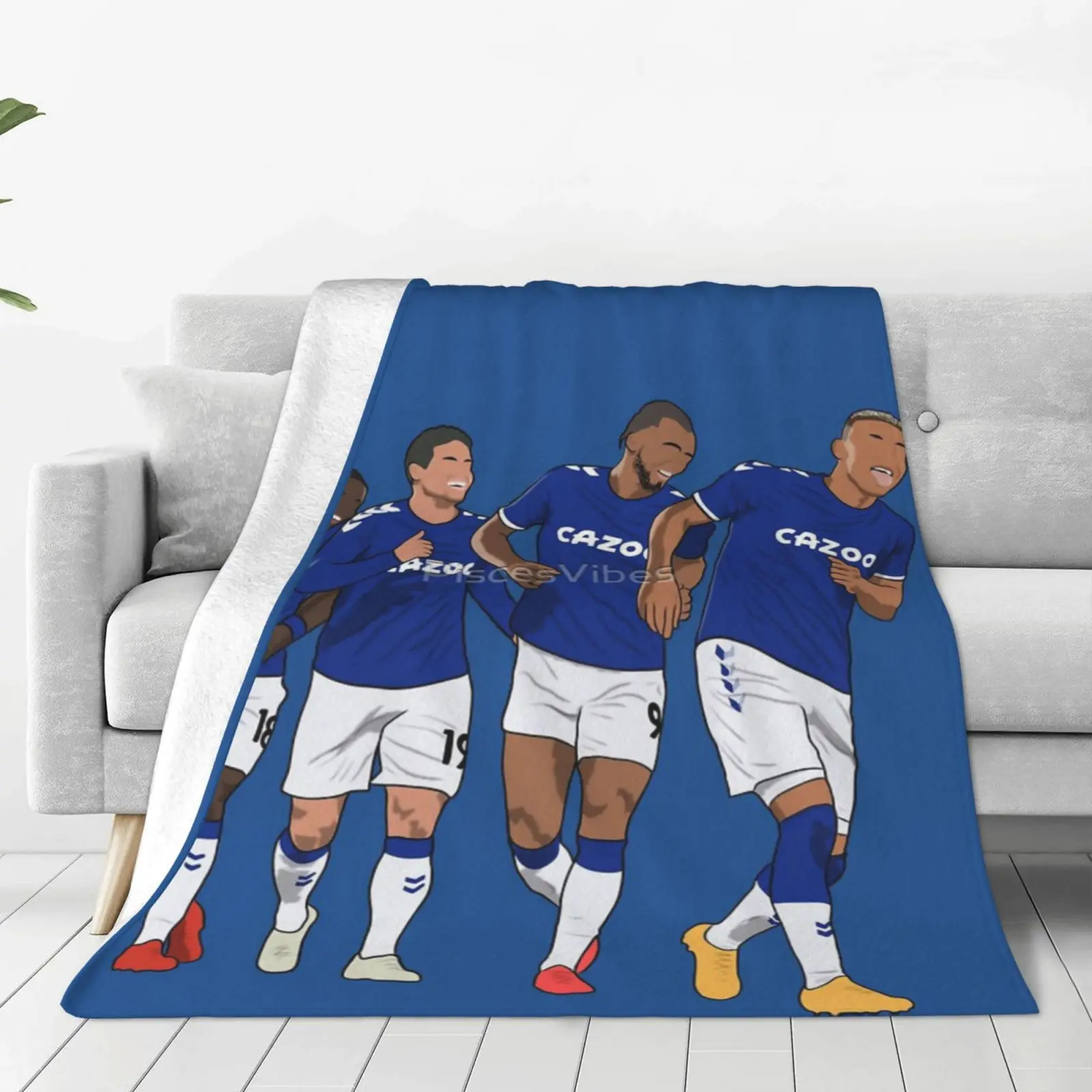 Everton Goal-Manta de Anime para Picnic y sala de estar, manta de celebración, de guijarros, Calvert, Lewin, Bravo, Nkounkou, Kawaii