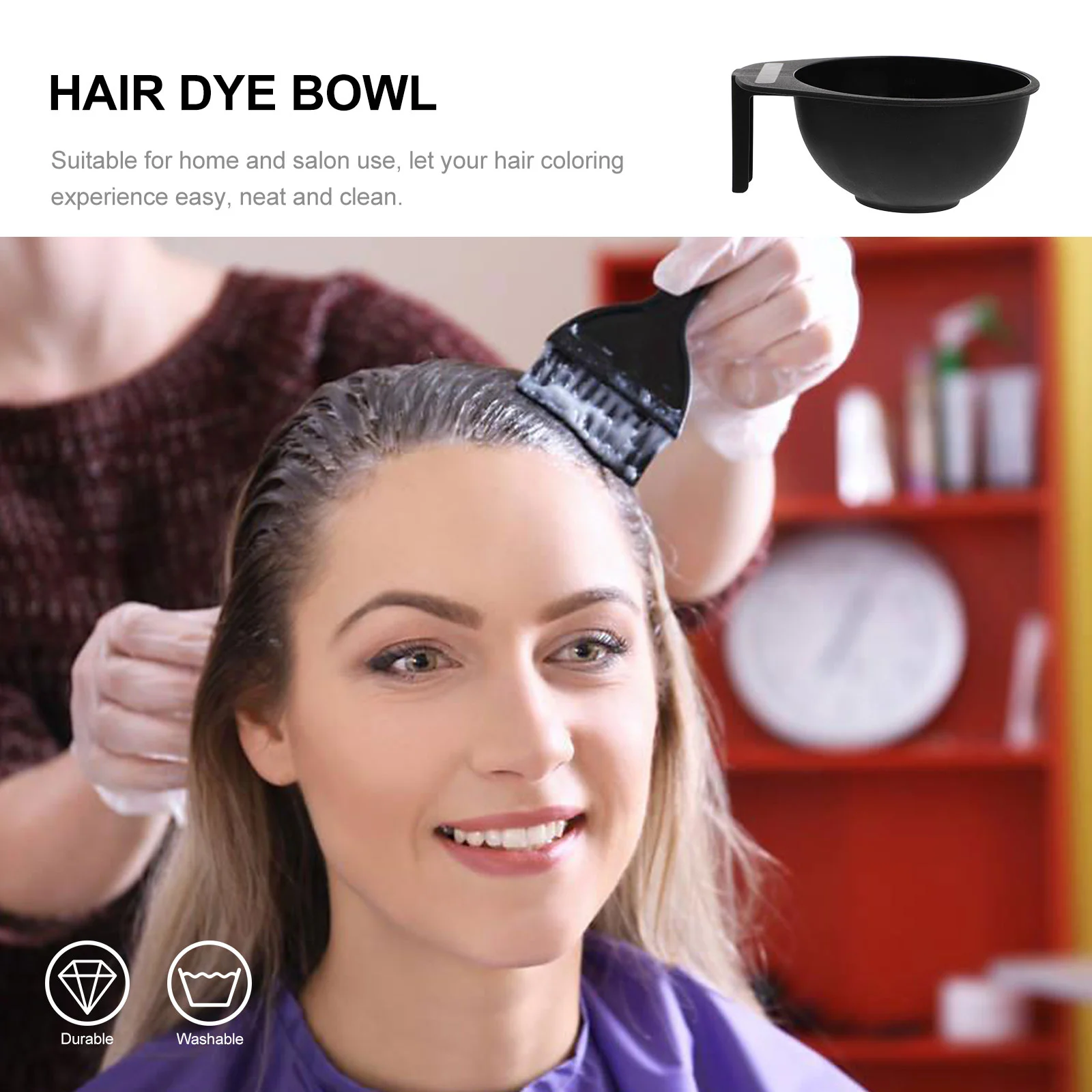 Baked Oil Bowl Dye Cream Hair Salon Tool Mixing Color Plastic for Supplies Tint