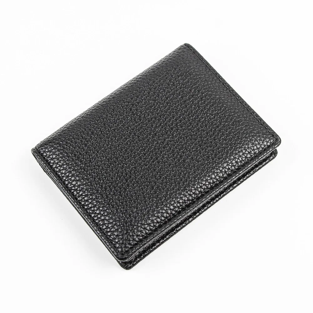 Men Cow Genuine Leather Business Card Holder Women Bifold Leather Credit Card Case Fashion Coin Purse Small Name Card Purse