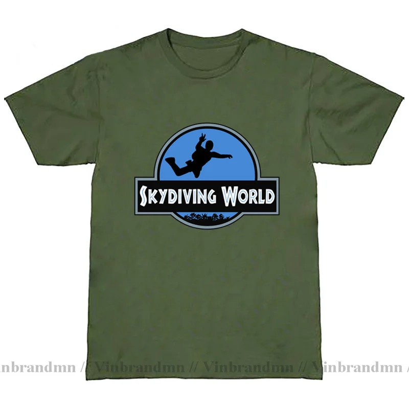 Jurassic Design Skydiving T Shirt Fashion Men Skydiving World T-shirt Funny Skydiver Gift Tshirt Man Summer Trend Brand Clothing