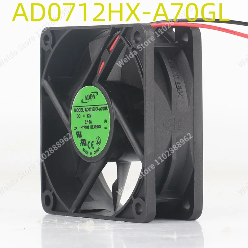 

Original ADDA 5V 24V 48V DC 12V 0.19A 7025 70X70X25MM 7CM Power Chassis Inverter Two-wire mute AD0712HX-A70GL cooling fan