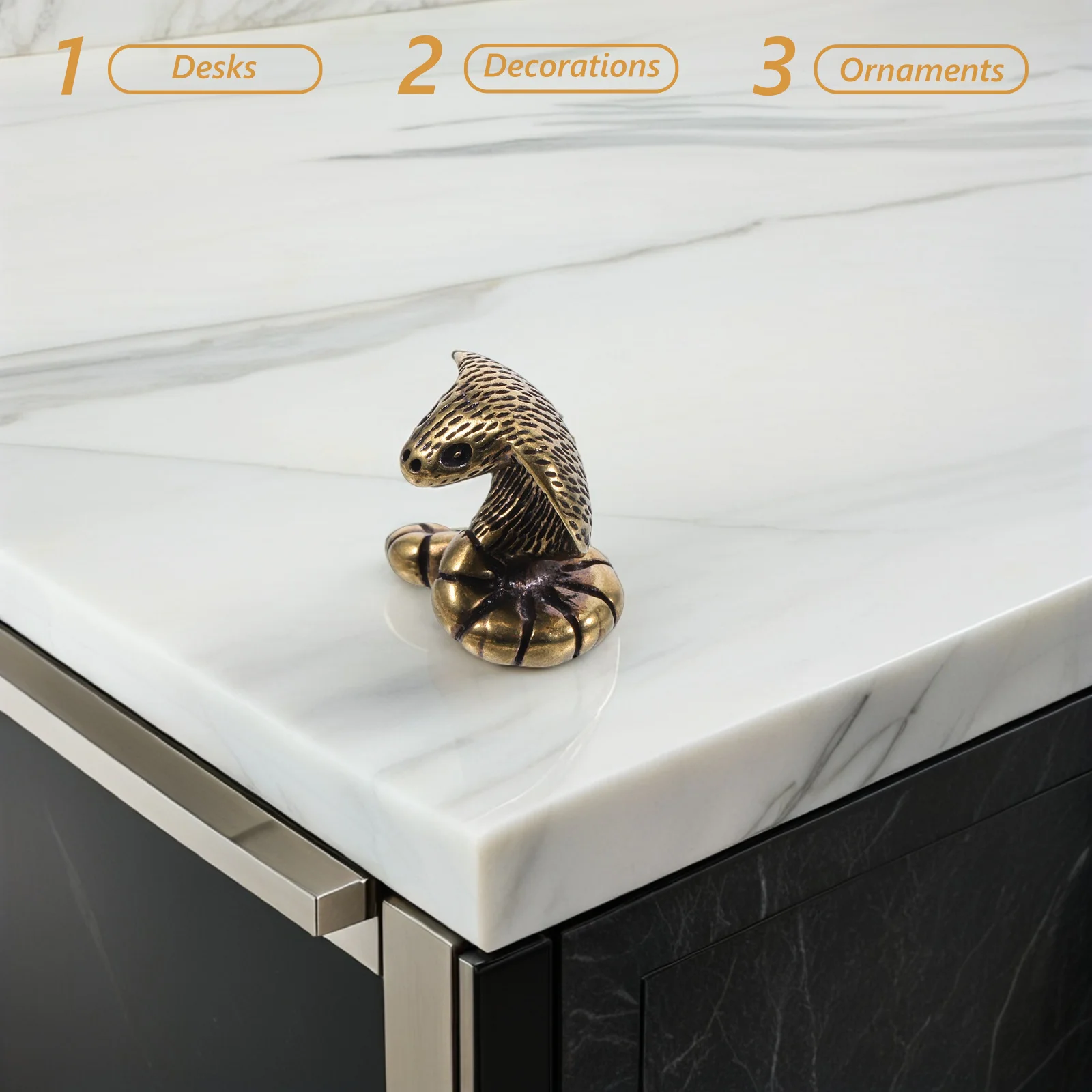 

Mini Brass Snake Statue Detailed Handcarved Desktop Ornament Feng Shui Wealth Symbol Lucky Snake Decoration 2025