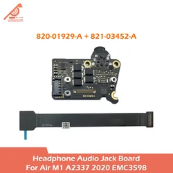 Laptop A2337 Headphone Audio Jack Board with Flex Cable 820-01929-A 821-03452-A For MacBook Air 13