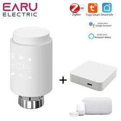 Tuya Smart Zigbee Radiator Actuator Trv Programmeerbare Thermostatische Radiator Ventiel App Afstandsbediening Temperatuurregelaar Ondersteuning Alexa