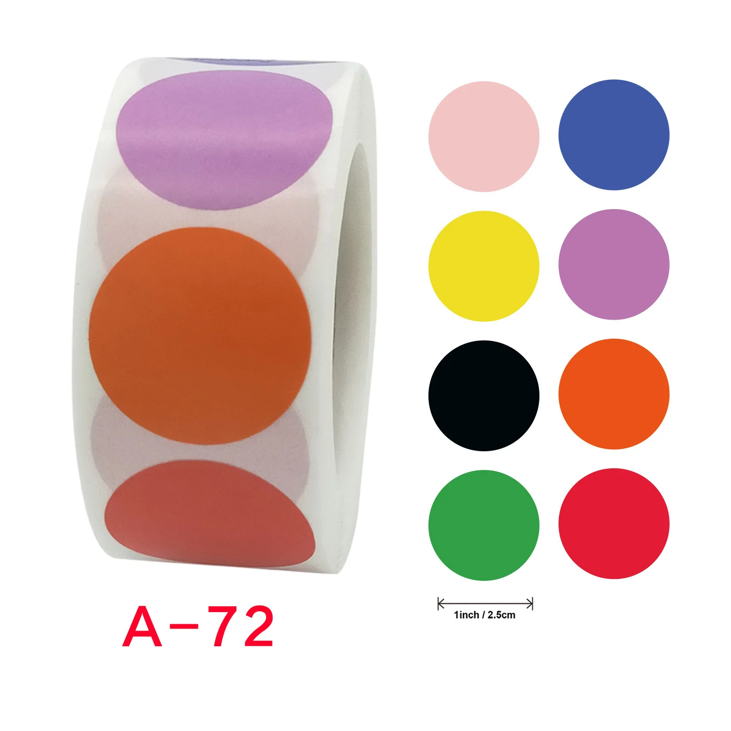 

500/Roll Green/Blue/Red/Yellow Stationery Stickers Chromaticity Labels Circular DIY Graffiti Writing Envelope Sealing Stickers