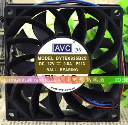 NEW Cooler Fan for AVC DYTB0925B2S 12V 0.8A 9025 9CM High Air Volume Violent Chassis Cooling Fan 90*90*25MM