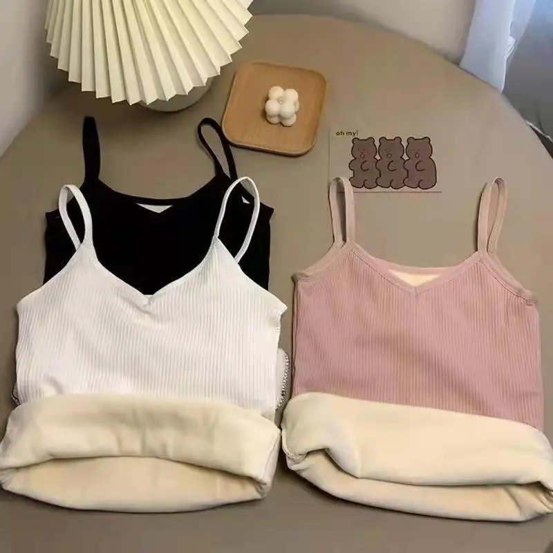 New Styles For Autumn And Winter Warm And Sexy Thick-Fabric Padded Sleeveless Blouse Leather sleeveless blouse