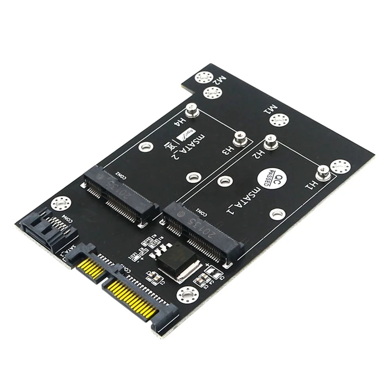 

Naked Card Dual MSATA SSD To Dual SATA3.0 6Gbps Converter Adapter Card With LED Indicator