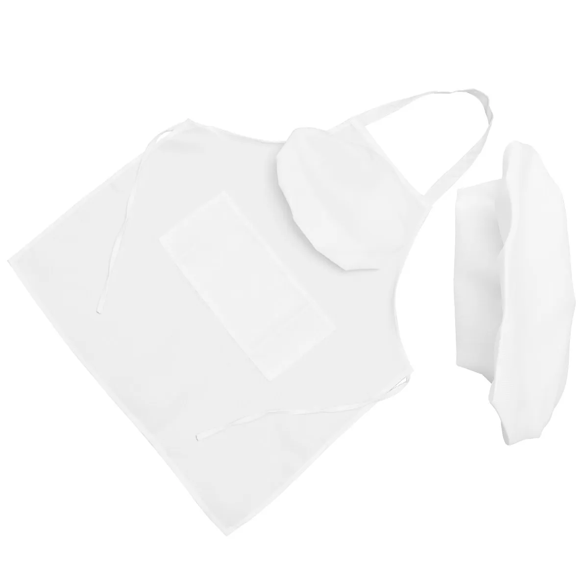 

Набор из 4 предметов: фартук и колпак шеф-повара, кухонный фартук с карманом, безрукавная рабочая одежда для взрослых для ресторана, кафе, фабрики, уборки