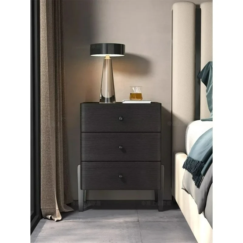 

Customizable Light luxury solid wood bedside cabinet Small household
