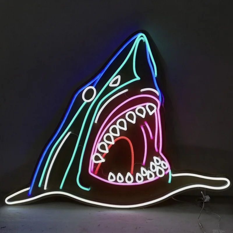 Shark Custom Neon LED Neon Sign Design Party Event Decoration Business Logo Bar insegne al Neon fai da te Anime nome individuale insegne al Neon