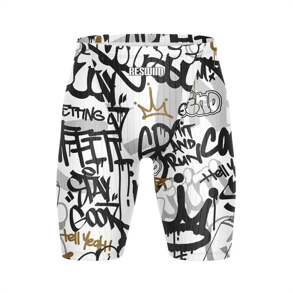 Summer Men's Jammer Swimsuit Swim Shorts Trunks Swimming Pants Swimwear Jammers Contest Beach Sports Surf Shorts Tights Trunks