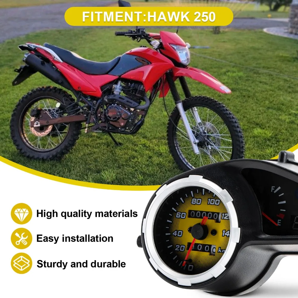 Motorcycle 1 PCS Hawk 250 Speedometer Speedometer Tachometer Dirt Bike Odometer Fuel Gauge for Hawk 250 Hawk 250CC