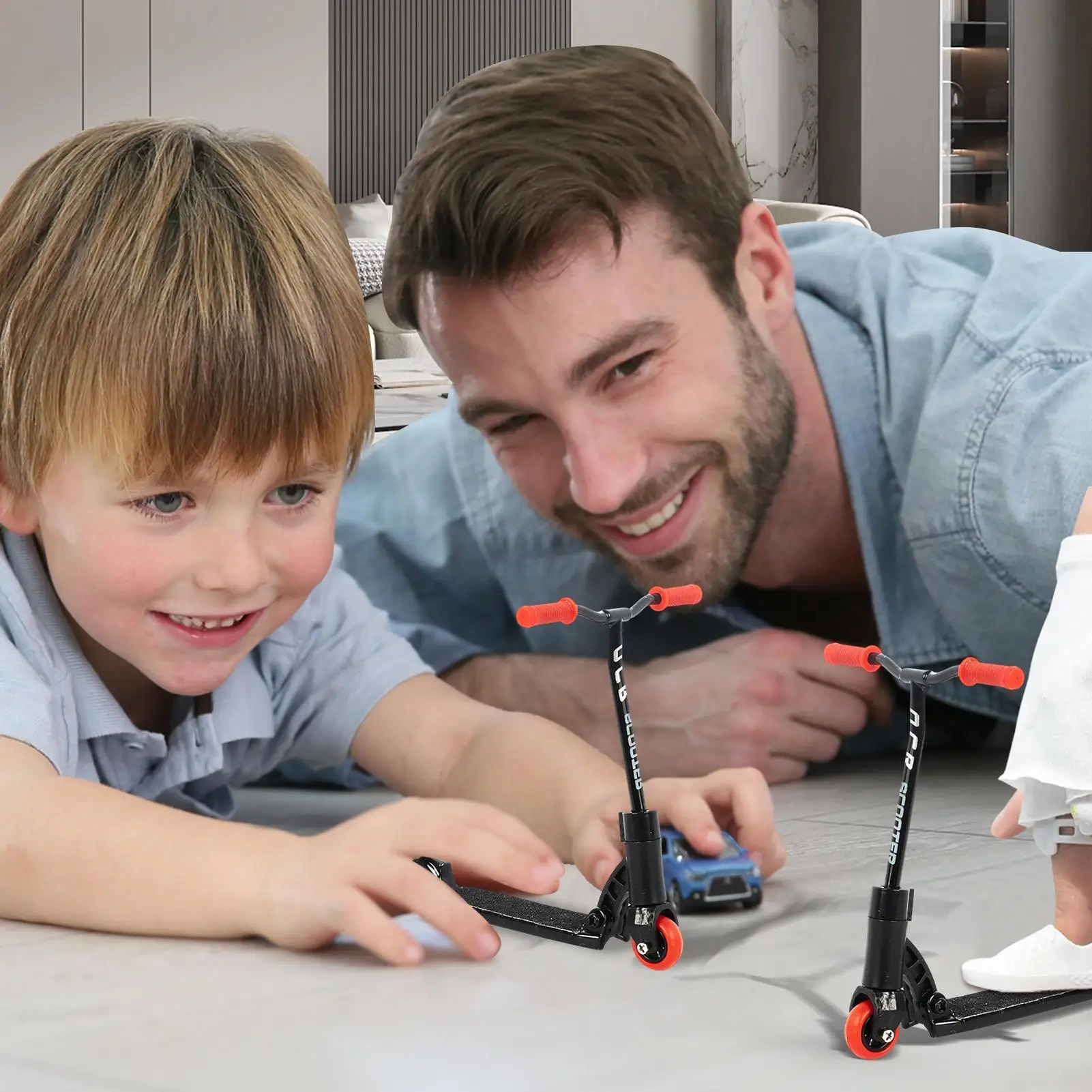 Fingerboard Scooter Foldable Desktop Decoration Cute Finger Scooter Toy For Kids Teens Adults Collectors Home Office Bedroom