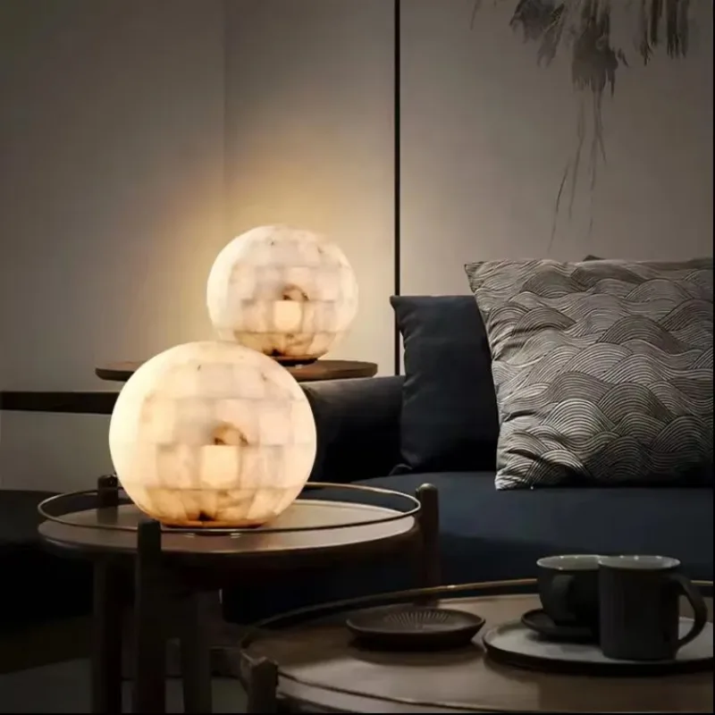 Marble Bedroom Bedside Lamp Bar Study Light Emitting Diode Desk Lamp Modern Simple Style Decorative Desk Lamp