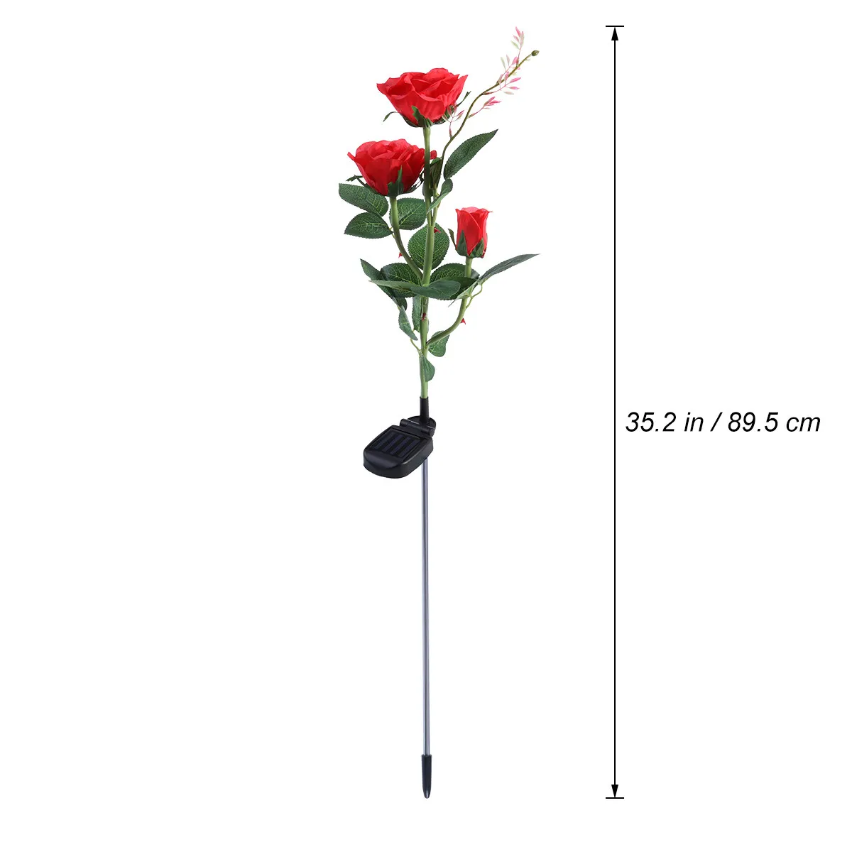 Solar LED Rose Flower Lights Outdoor Garden Pathway Decor for Wedding Party Christmas Valentines Day