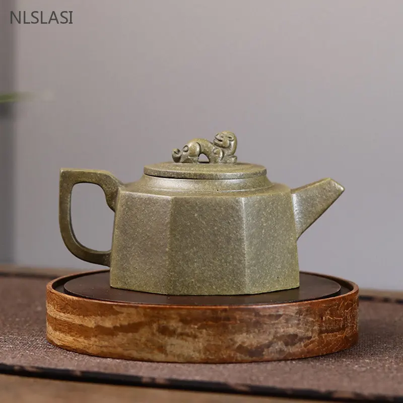 260ml Chinese Yixing Purple Clay Teapot Master Handmade 8 Hole Filter Beauty Tea Kettle Raw Ore Section Mud Zisha Tea Set