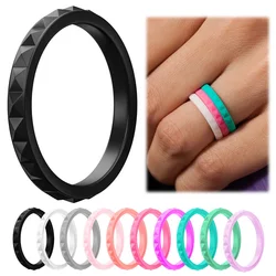 1pc Sports Stylish 3mm Thorn Biker Narrow Finger Silicone Ring for Women Girl Female Comfortable and Durable