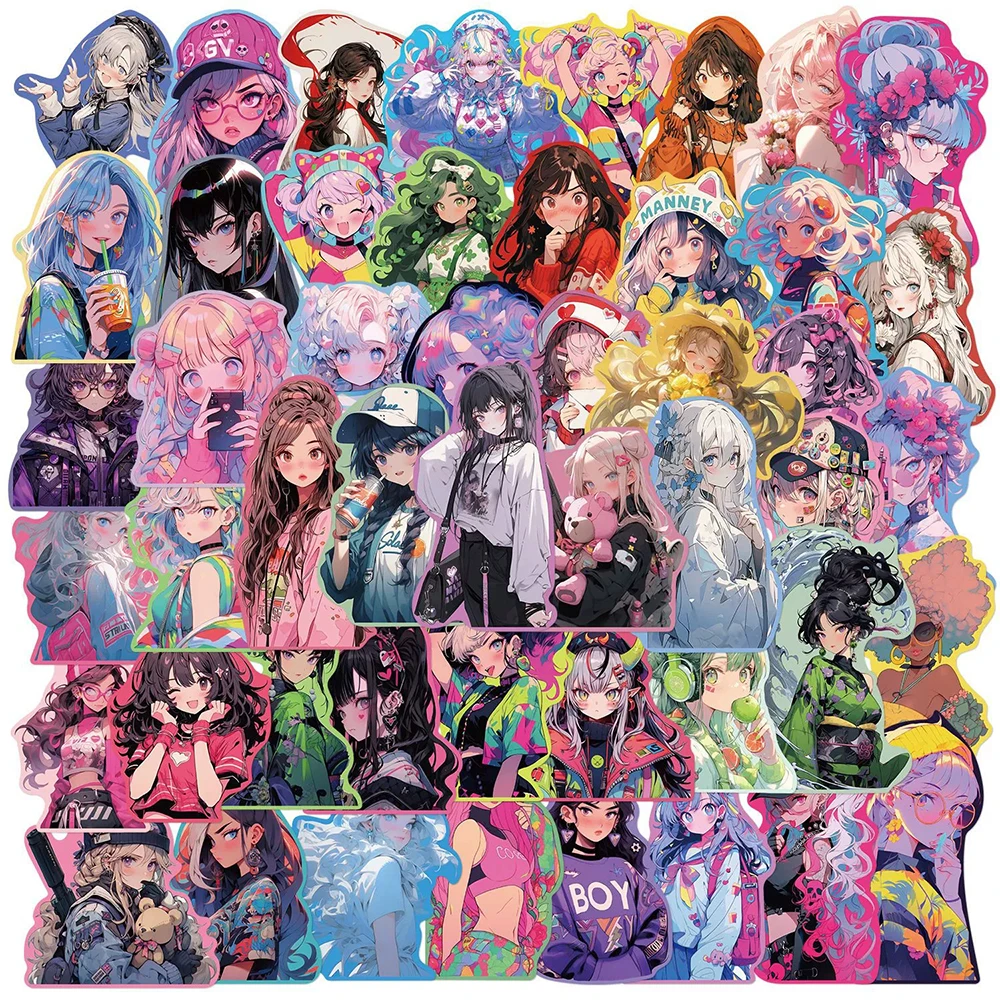 10/30/50 Stück Cartoon Anime Süßer Stil Mädchen Ästhetische Aufkleber Bunte Niedliche Sticker DIY Skateboard Handy Gepäck Graffiti Aufkleber