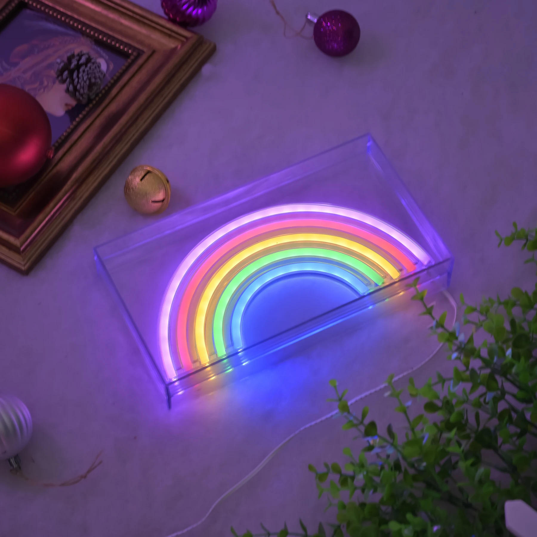 Party Decoration Light Rainbow LOVE HAPPY CHEERS LED Atmosphere Lamp for Celebrations Events And Gatherings