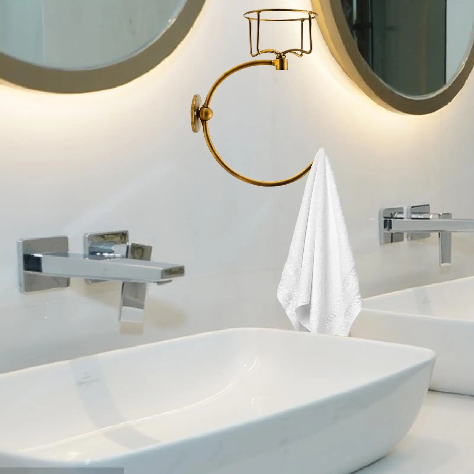 

Towel Ring Metal Simple Stylish Hand Towel Holder for Kitchen Bathroom Home