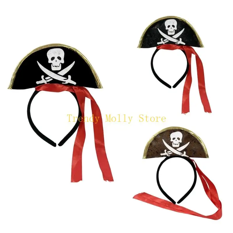 

N5KB Adjustable Pirate Costume Hairpiece Craft Of Flexible Materials For Easy Wearing And Long Time Use