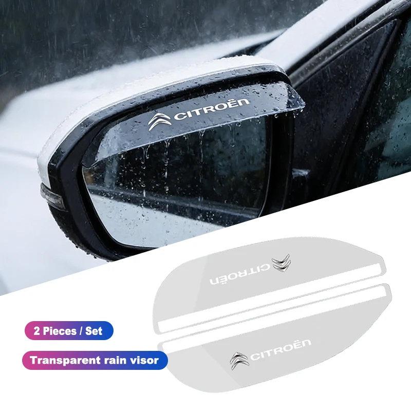 

Car Rearview Mirror Rain Eyebrow Transparent Rain Shield Valve Stem For Citroen C4 C3 C5 C5X e-C4 X e-C3 C-Elysee Berlingo C1 C6
