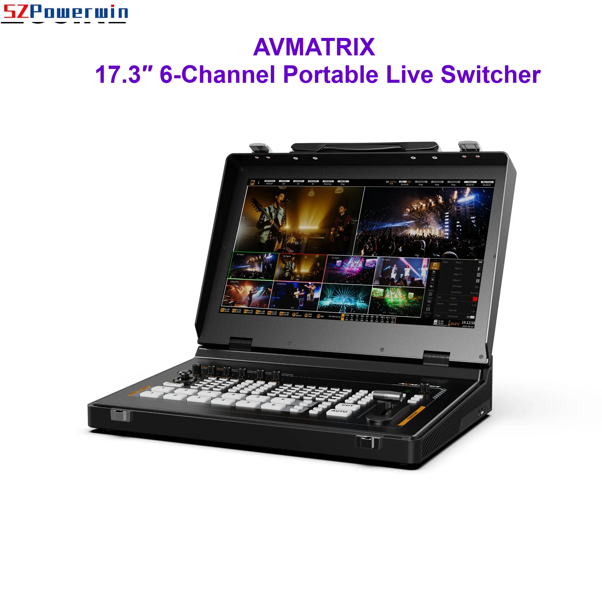 

AVMATRIX SHARK S6 PLUS 17.3″ 6-Channel Portable Live Switcher | SDI/HDMI-compatib Inputs for Professional Streaming & Production