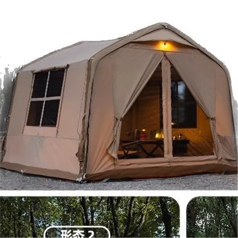 Automatic house type inflatable tent outdoor camping overnight rainproof camping one room and one hall one-click start
