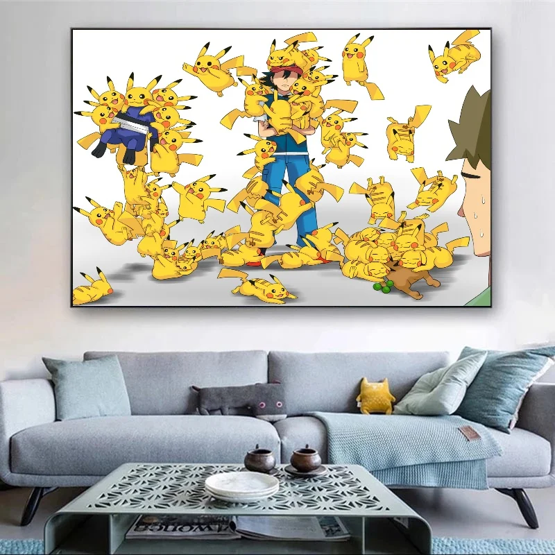 Japanese Manga Pokémon Pikachu Charizard Artwork Wall stickers poster wall decor Home Painting Decor christmas gift for children