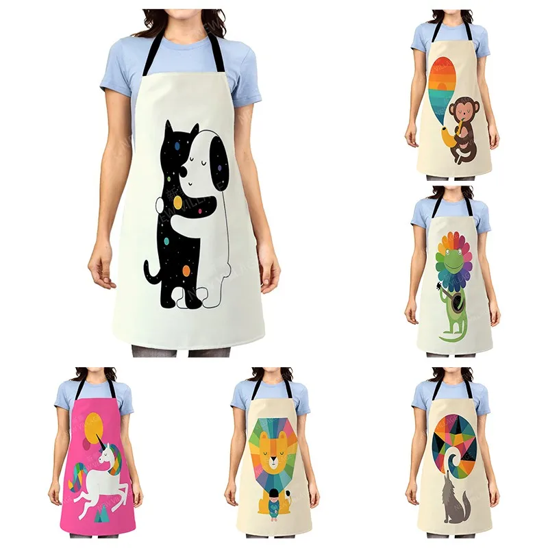 Cartoon Aesthetic Women kitchen apron kids original Children Waterproof girl princess waiter work apron oil proof kawaii cute