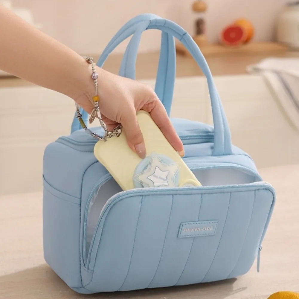 Large Capacity Insulated Lunch Bag Multip-Pocket Insulated Design Cooler Lunch Box Thicken Cooler Function Food Storage Handbag