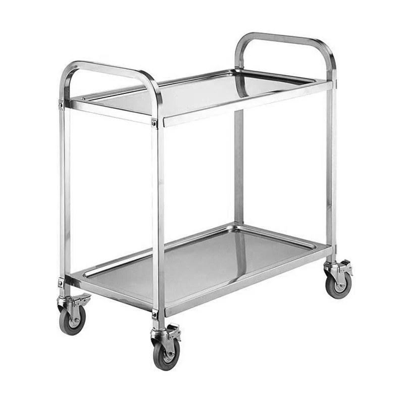 Functional Hotel Restaurant Equipment Stainless Steel Bakery Trolley With Two Layers Food Delivery Truck Food Transport Truck