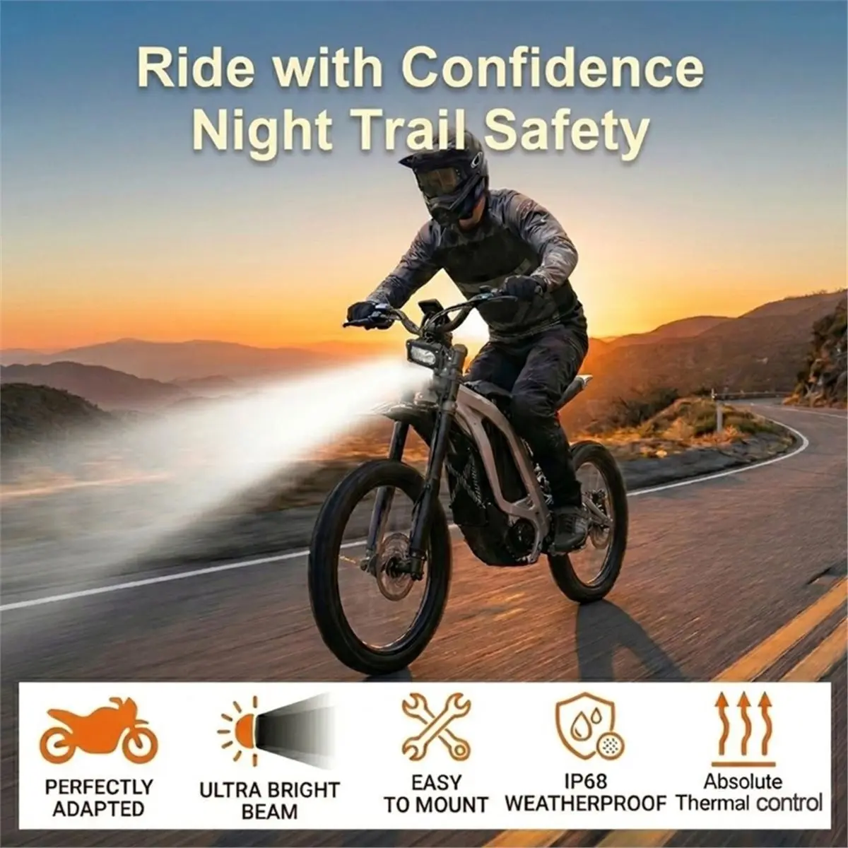#30L (Black)30W Ebike Headlight Kit Baja Style Light for Surron Light,Lights & Lighting Accessories