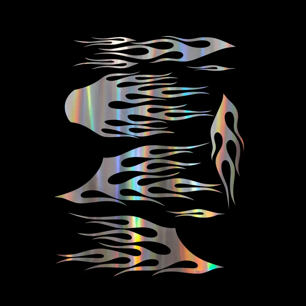 ملصقات اللهب تقشر مائي الفينيل ألوان مختلفة