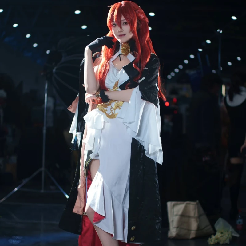 Himeko Honkai ستار السكك الحديدية Himeko لعبة تأثيري فستان مُصمم حسب الطلب شعر مستعار أحمر مثير ناضجة أنيمي شخصية الزي النساء الكبار حفلة الهالوين