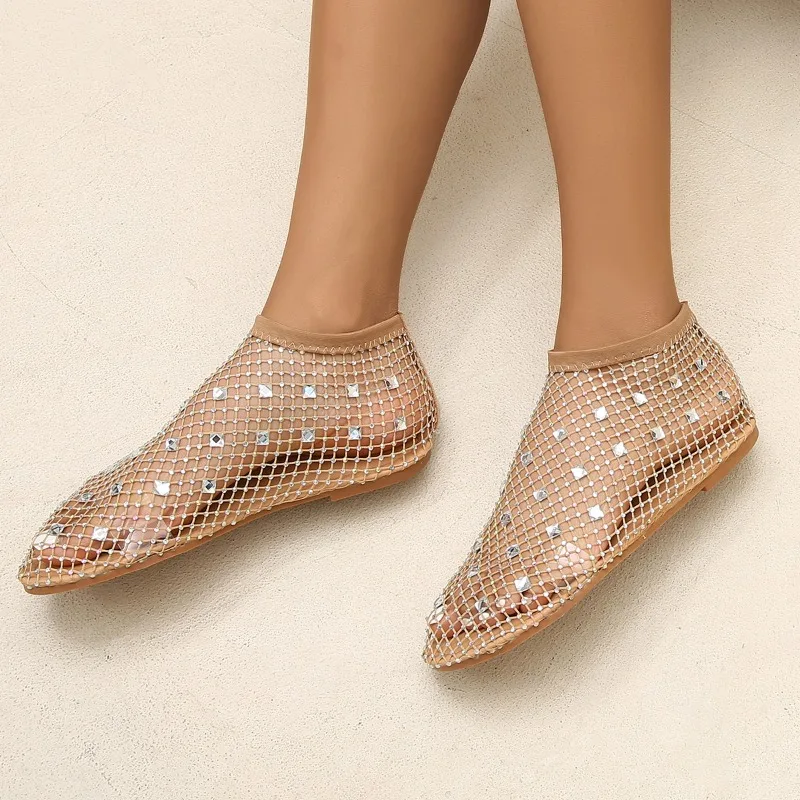 2024 scarpe da donna di alta qualità Slip-on stivali da donna Fashion Grid Crystal Dress Boots donna vendita calda sandali con punta tonda stivali