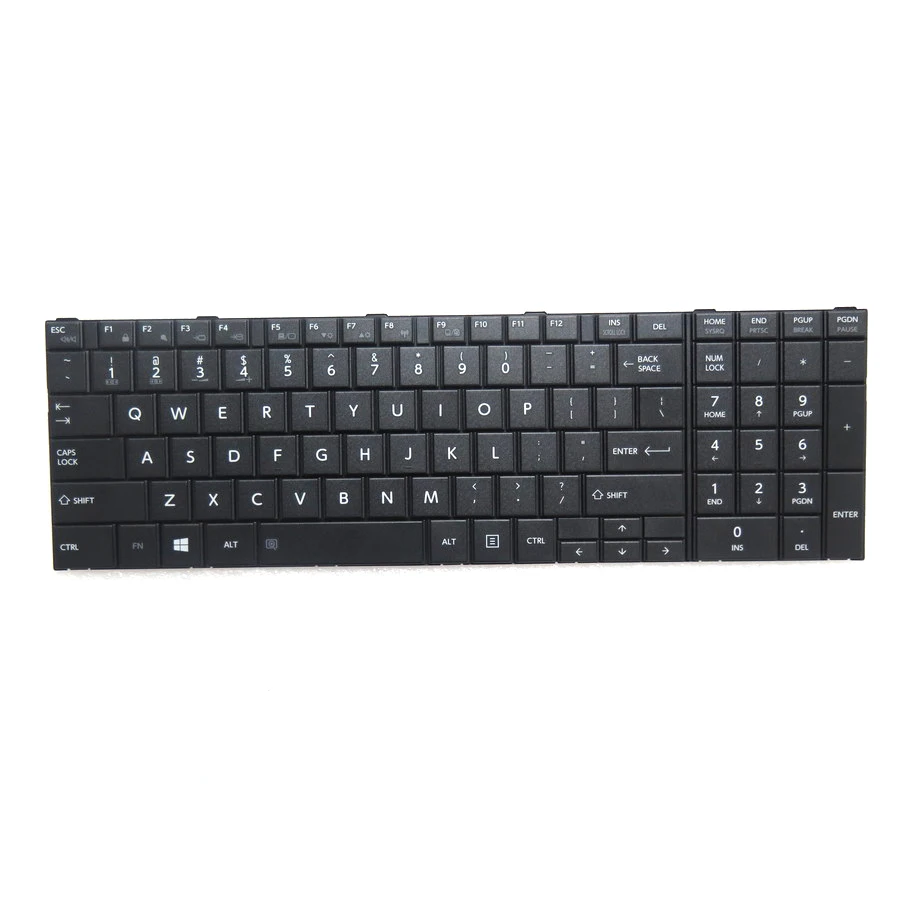 Английская американская клавиатура для ноутбука Toshiba Satellite Pro A50-A G83C000DV2US 9Z.N7TSN.A01 NSK-TTASN черная с цифровой клавиатурой