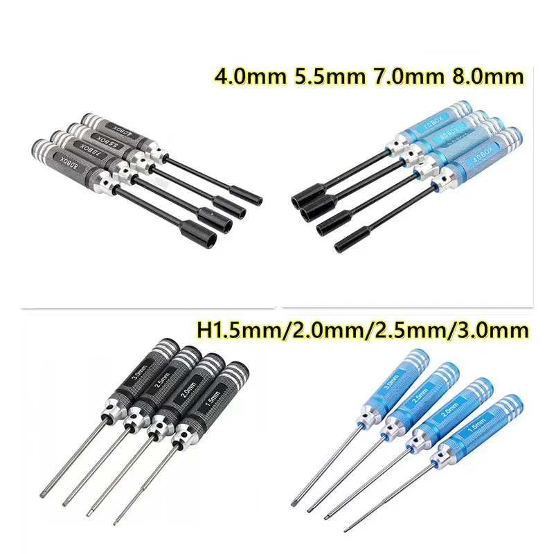 

1.5 2.0 2.5 3.0 4.0 5.5 7.0 8.0mm Hex Screw Driver Wrench Hex Nut Screwdrivers For RC Car TRX-4 SCX10 WLtoys HSP TAMIYA Losi