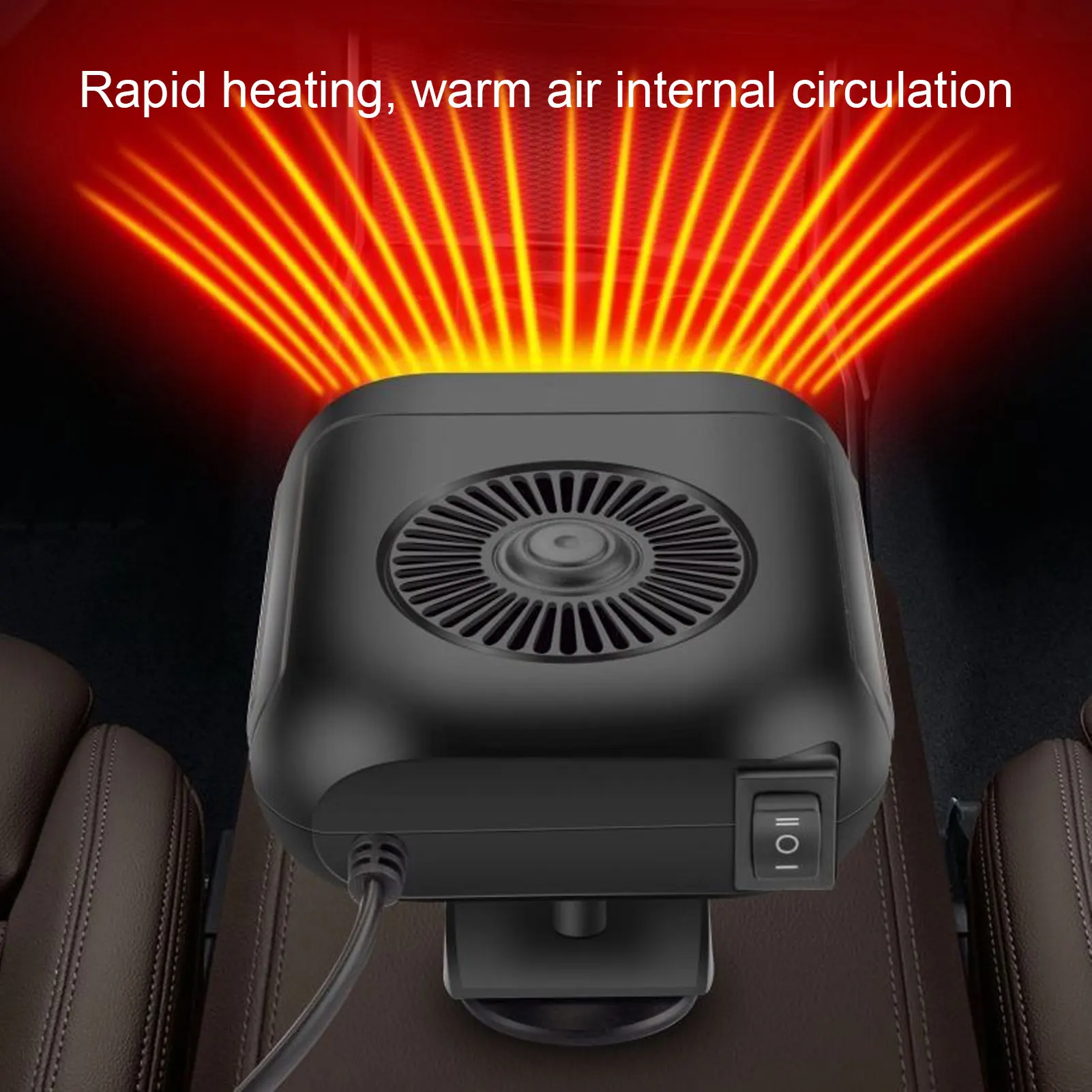 12V Vehicle Car Heater 2 Level Temperature 360° Adjustable Heating Electric Car Heater Space Saving Thermostat for Workshops