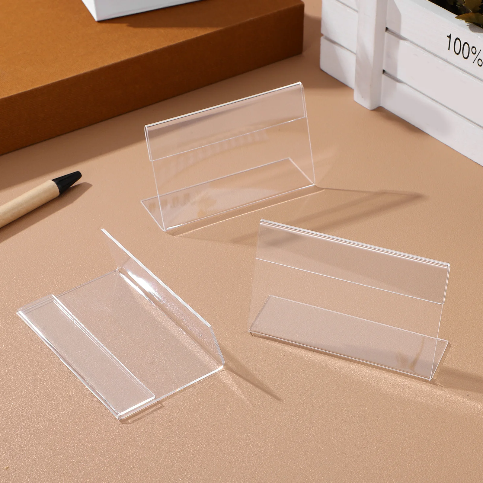 

30Pcs Slanted Table Card Holders Maximum Readability Compact Size Perfect for Tabletop Displays and Information