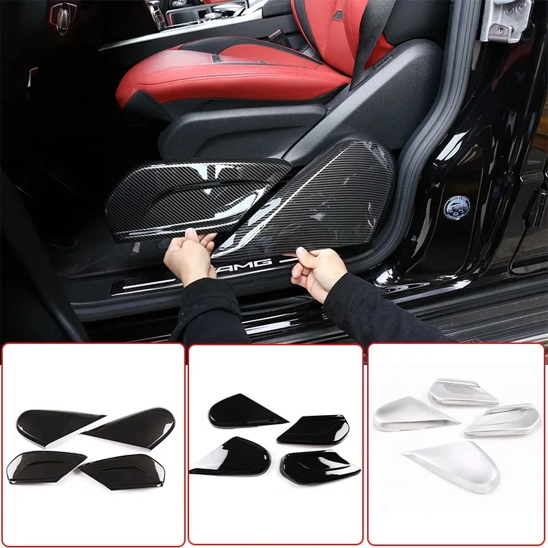 

ABS Carbon fiber Car Interior Seat Side Decoration Panel Cover Trim Fit For Mercedes Benz G Class W463 2019-22 Auto Accessories