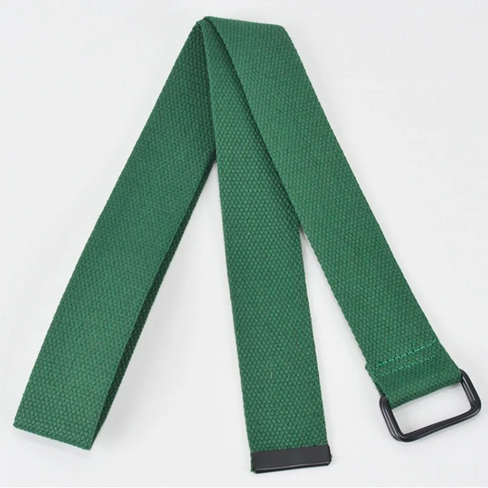Casual Free Punch Canvas Belt Double Ring Buckle Cotton Canvas Buckle Belt Cloth Fabric Pants Belt Men's