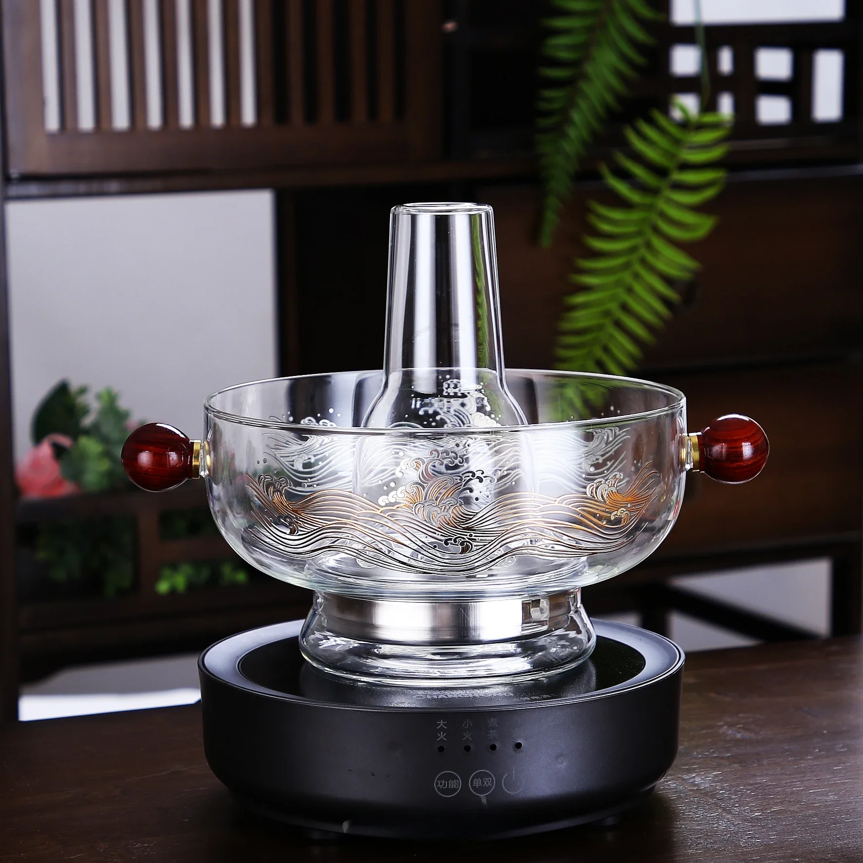 Glass hot pot household enclosure electric ceramic stove plug-in old-fashioned mutton shabu old Beijing Yuanyang pot