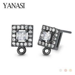 1 Pair 18K Gold Color Plated Brass Zircon Stud Earring Making Supplies Earring Hook For Woman Jewelry Accessories