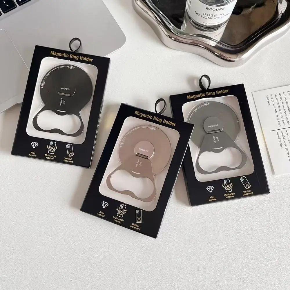 

Alloy Rotation Phone Holder Foldable Ultra-thin Magnetic Phone Bracket Multi-angle Fixation Phone Case Grip Stand Holder