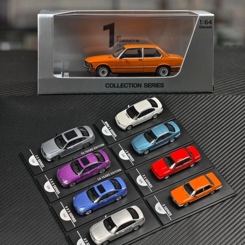 

AR BOX 1:64 E21 E30 E36 E46 E90 F30 G20 G28 50th Anniversary Simulation Limited Edition Alloy Metal Static Car Model Toy Gift