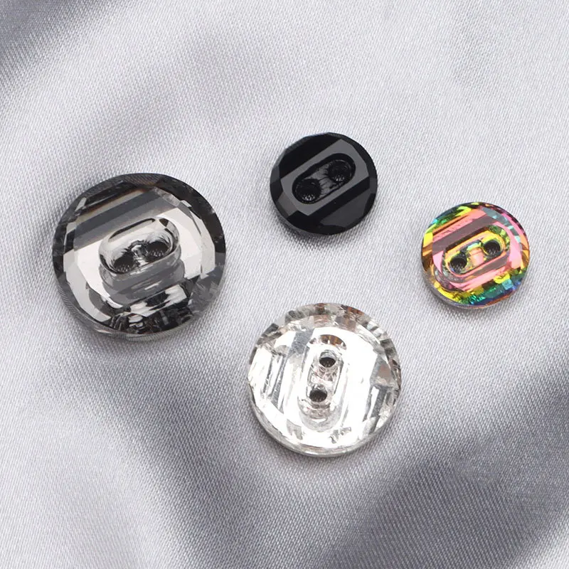 Crystal Glass Buttons, 2 Holes, 10mm, Shirt, Sweater, Coat, Windbreaker, Knitwear, Clothing, Sewing Accessories, High Quality