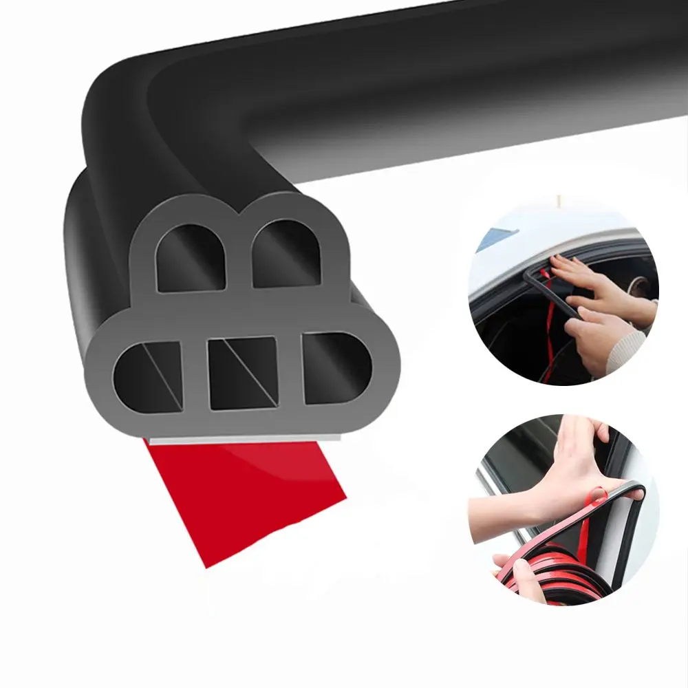 10m Rubber Protector Double Layer Windshield Trunk Sealer Noise Insulation Car Door Seal Strip Weatherstrip