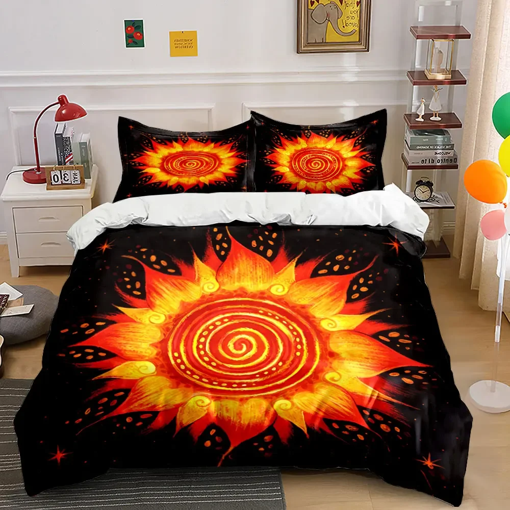 Sunflower Artwork Wall Decor Set Soft Comfortable Duvet Cover Bedding Set Included 1*Duvet Cover & 2*Pillowcases, gift